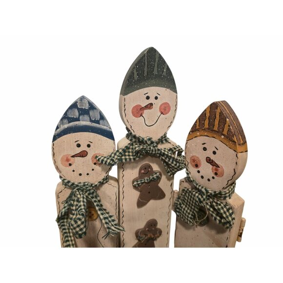 Rustic Wooden Snowman Family Décor, Primitive Farmhouse Christmas Decoration, Fo - Picture 6 of 10